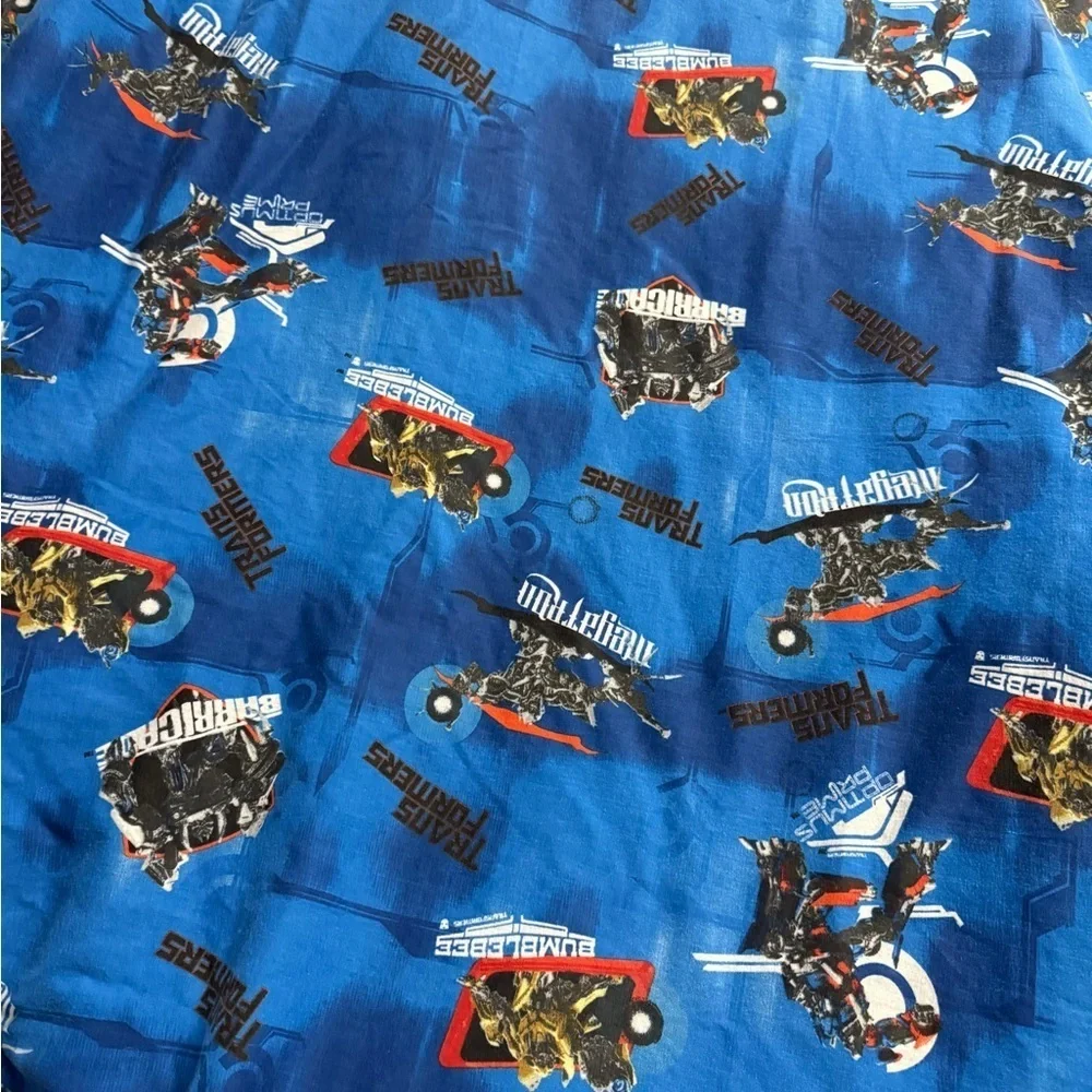Vintage Transformers Blue Graphic Twin size Top Flat Sheet 2006